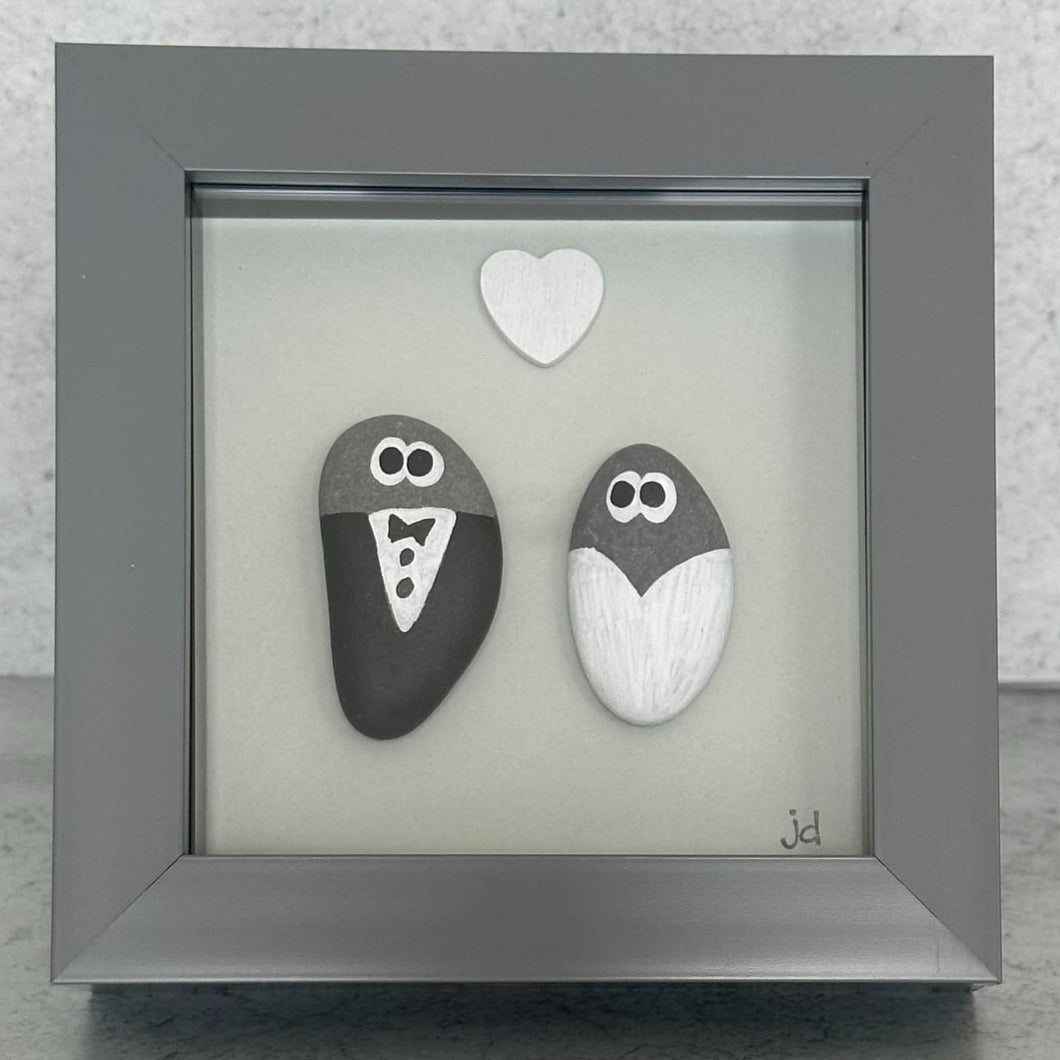 Wedding Pebble Art Frame - Pebbled19