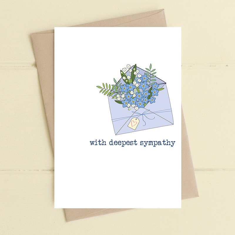 With deepest sympathy - Greetings Card - Dandelion Stationery