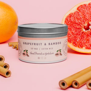 Candle - Grapefruit and Bamboo - hand poured soy wax candles - The Yorkshire Candle Company Ltd