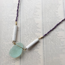 Load image into Gallery viewer, Seaglass and Clay Pipe Egyptian style necklace - Urban Magpie
