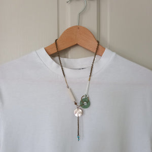 Verdigris and Mother of Pearl Necklace - Urban Magpie