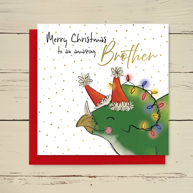 Family Christmas Card - Merry Christmas to an Amazing Brother - Dandelion Stationery