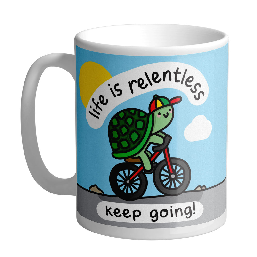 Mug - Life is Relentless, keep going - The Playful Indian