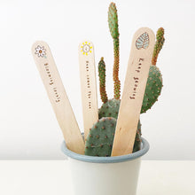 Load image into Gallery viewer, Happy Little Plant sticks Set - Plant Pot stakes - Squirrelbandit
