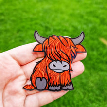 Load image into Gallery viewer, Magnet - Highland Cow  - Arran Acrylic Magnet - The Crafty Little Fox
