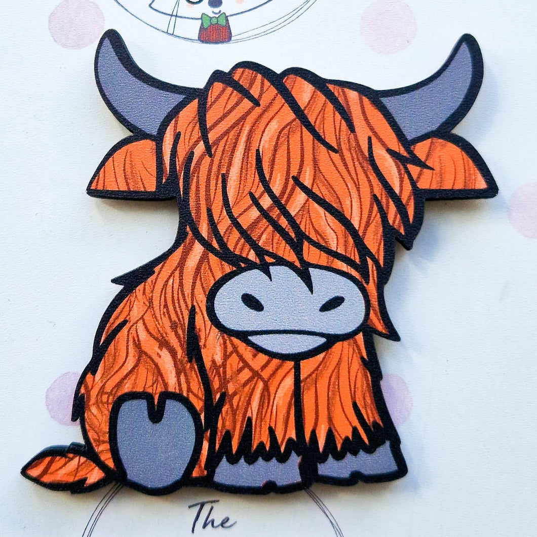 Magnet - Highland Cow - Arran Wooden Magnet - The Crafty Little Fox