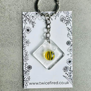 Glass Keyring - Bee - Twice Fired