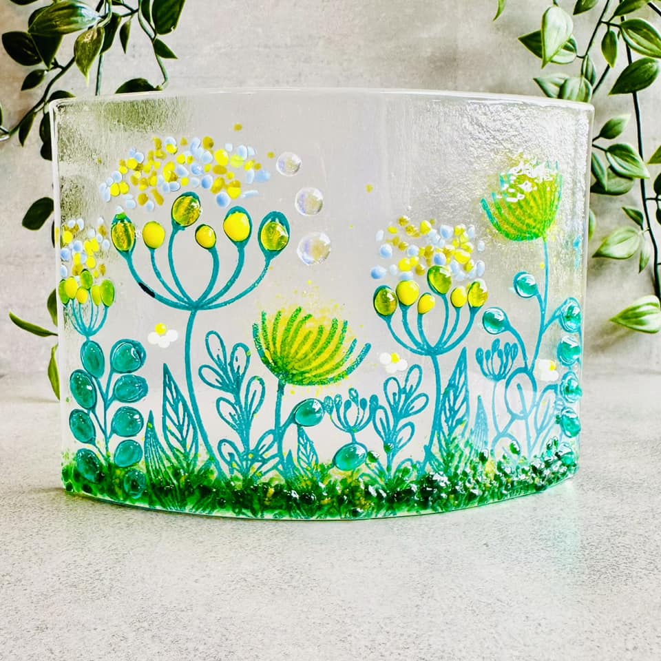 Curved Glass Art Medium - Yellow - Summer Meadow - Twice Fired