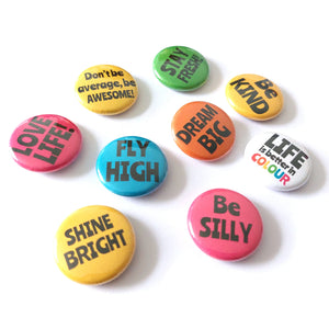 Mini Badges - Lapel pins - Life is Better in Colour - Positive Pins