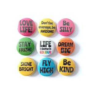 Mini Badges - Lapel pins - Life is Better in Colour - Positive Pins