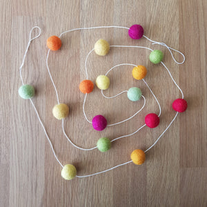 Felt Ball Garland - Autumn Tones  - Useless Buttons