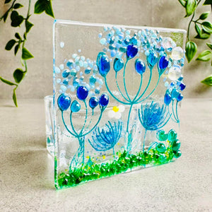 Glass Tea light - Tealight Candle holder - Summer Meadow - Twice Fired