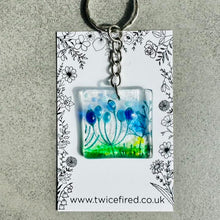 Load image into Gallery viewer, Glass Keyrings - Assorted Colours - Summer Meadow - Twice Fired
