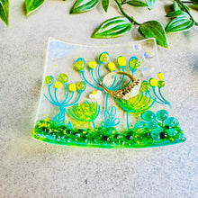 Load image into Gallery viewer, Glass Small Trinket Dish - Glass Dish - Summer Meadow - Twice Fired
