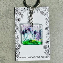 Load image into Gallery viewer, Glass Keyrings - Assorted Colours - Summer Meadow - Twice Fired
