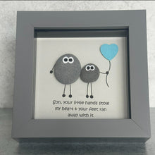 Load image into Gallery viewer, Son, Your Little Hands Stole My Heart - Sister Pebble Art Frame - Pebbled19
