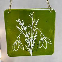 Load image into Gallery viewer, Fused Glass Birth Flower range - Hanging Decoration - Twice Fired
