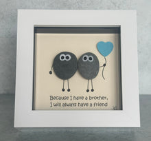 Load image into Gallery viewer, Because I Have A Brother, I Will Always Have A Friend - Brother Pebble Art Frame - Pebbled19
