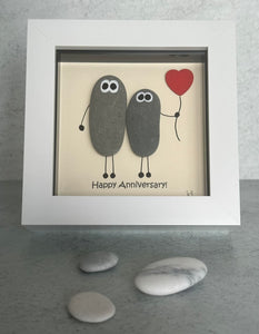 Happy Anniversary! - Pebble Art Frame - Pebbled19