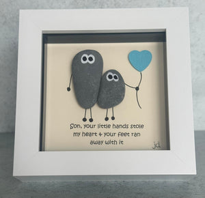 Son, Your Little Hands Stole My Heart - Sister Pebble Art Frame - Pebbled19