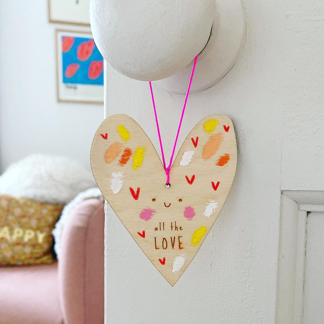 All the Love - Hanging Heart Decoration - Squirrelbandit