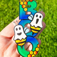 Load image into Gallery viewer, Magnet - Boo Bees - Wooden Bee Ghost Magnet - The Crafty Little Fox
