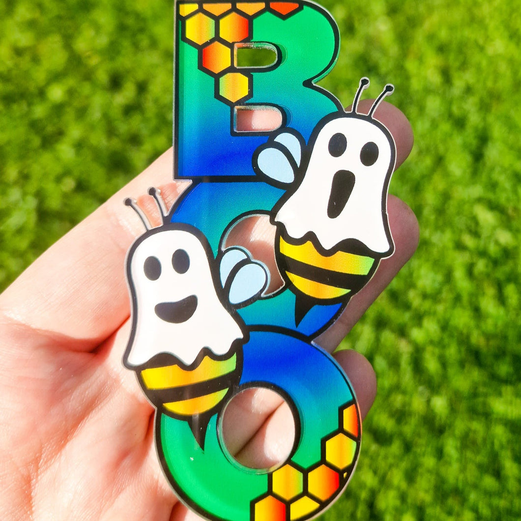 Magnet - Boo Bees - Wooden Bee Ghost Magnet - The Crafty Little Fox