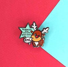 Load image into Gallery viewer, Chronic Pain-deer Enamel Pin - Rudolph - Christmas reindeer / chronic pain - Invisible Illness Club - Innabox
