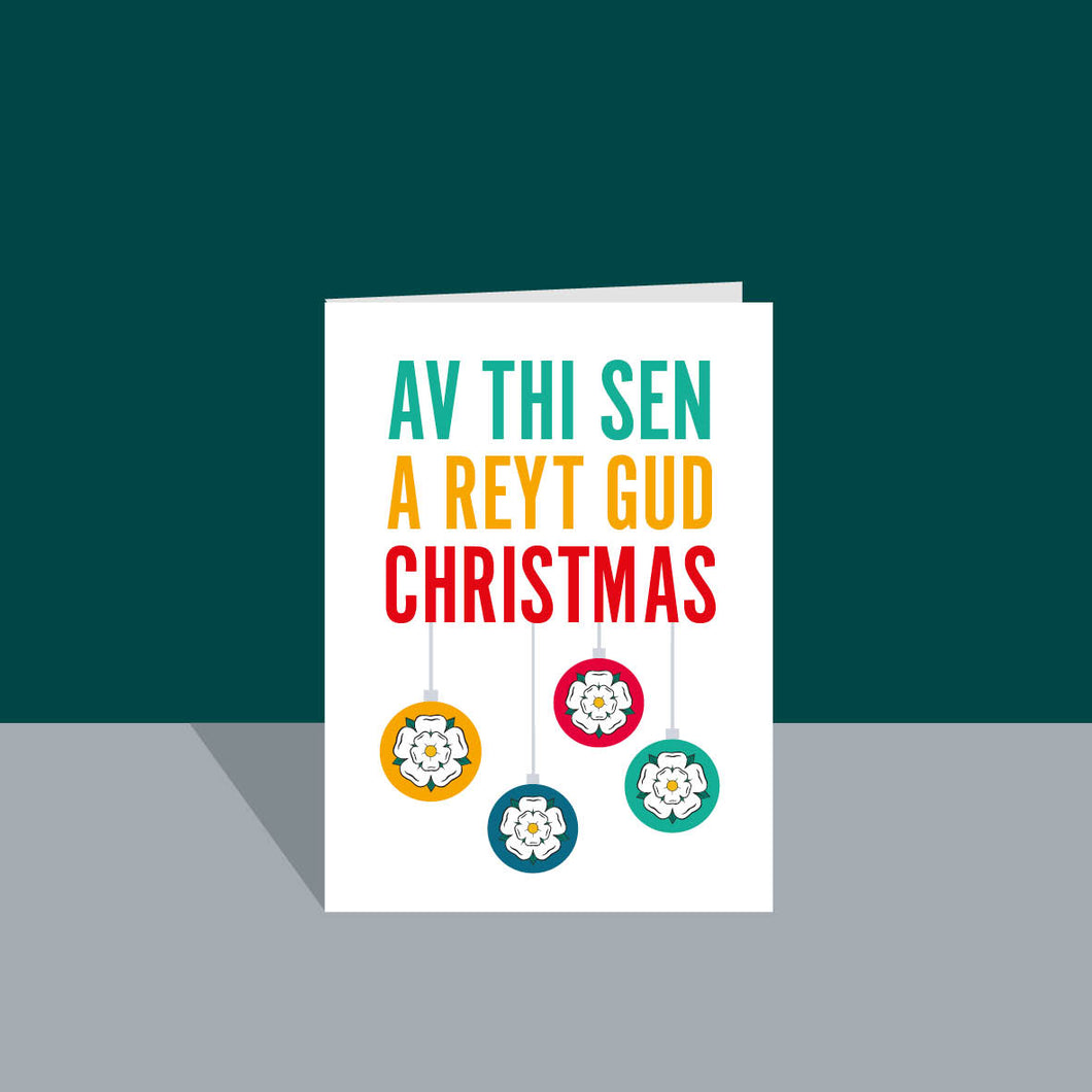 Av Thi Sen A Reyt Gud Christmas - Yorkshire greetings card - JAM Artworks