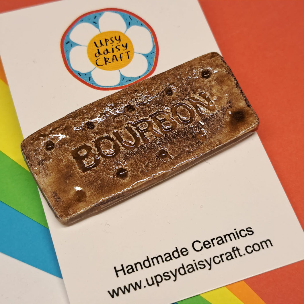 Ceramic Magnet - Bourbon Biscuit - Upsydaisy Craft