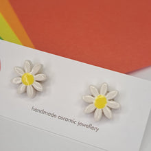 Load image into Gallery viewer, Ceramic Daisy Stud Earrings - Upsydaisy Craft
