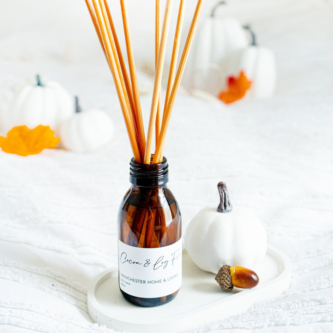 Reed Diffuser - Cocoa and Log Fire - Manchester Home and Living