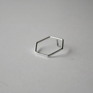Hexagon Brooch Pin - Sterling Silver - Gemma Fozzard