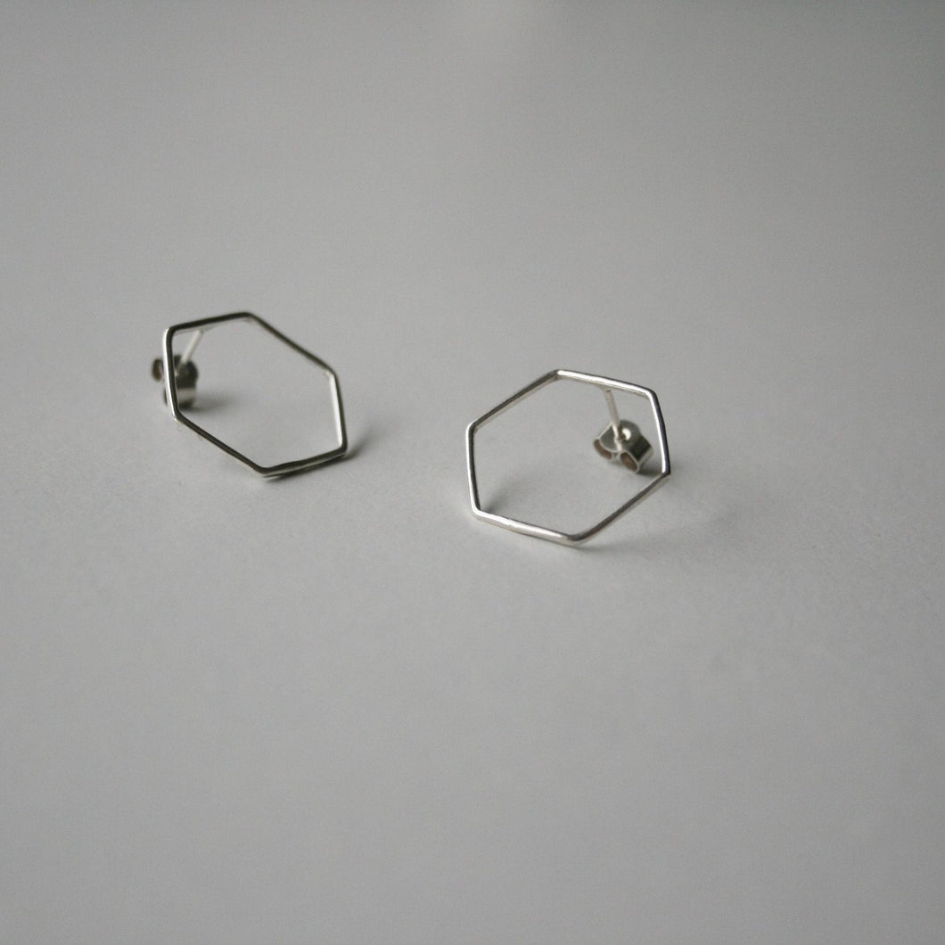 Hexagon Studs - Small - Sterling Silver - Gemma Fozzard