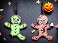 Load image into Gallery viewer, Zombie Gingerbread Man Hanging Decoration - The Crafty Little Fox - Halloween decoration
