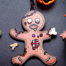 Load image into Gallery viewer, Zombie Gingerbread Man Hanging Decoration - The Crafty Little Fox - Halloween decoration
