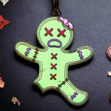 Load image into Gallery viewer, Zombie Gingerbread Man Hanging Decoration - The Crafty Little Fox - Halloween decoration
