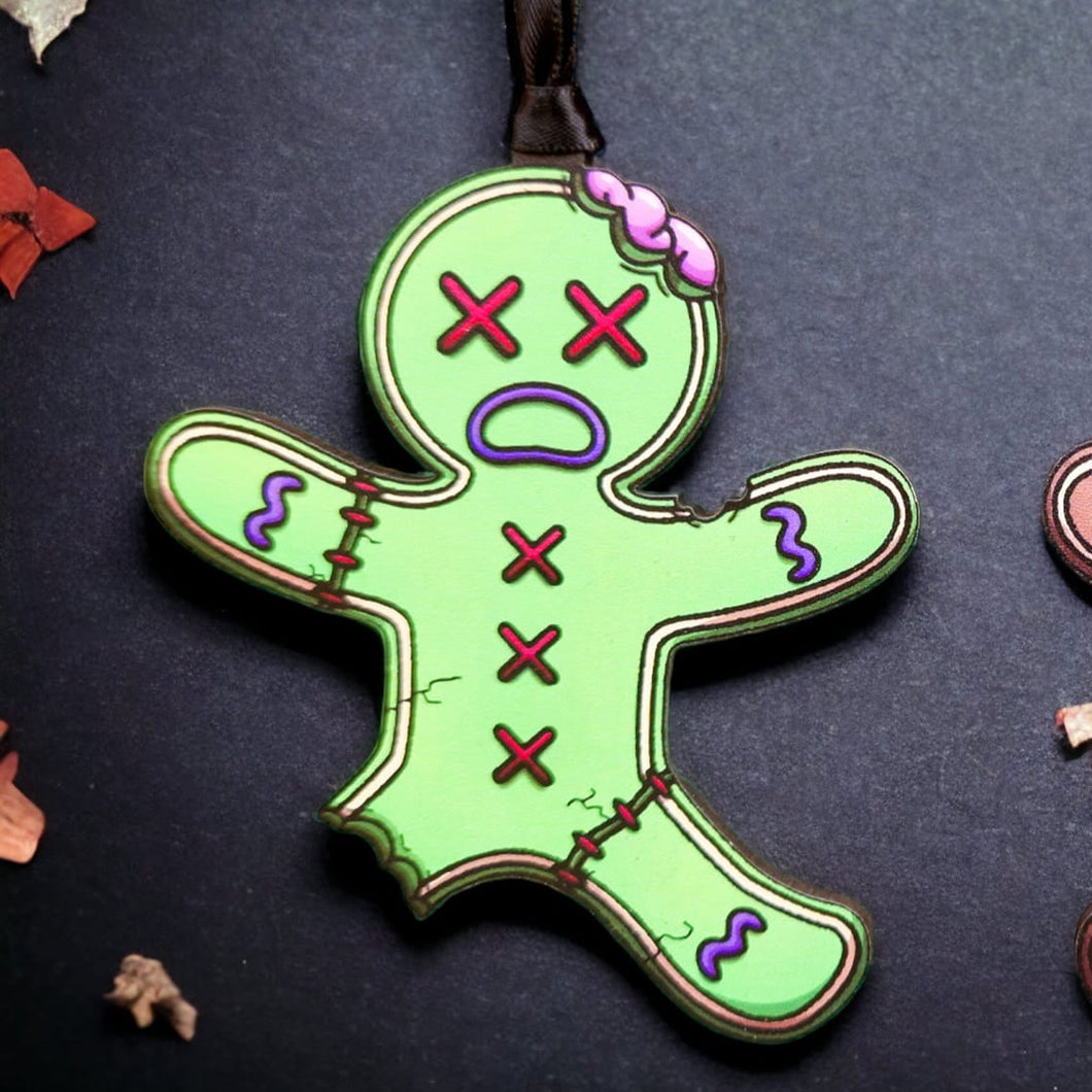 Zombie Gingerbread Man Hanging Decoration - The Crafty Little Fox - Halloween decoration