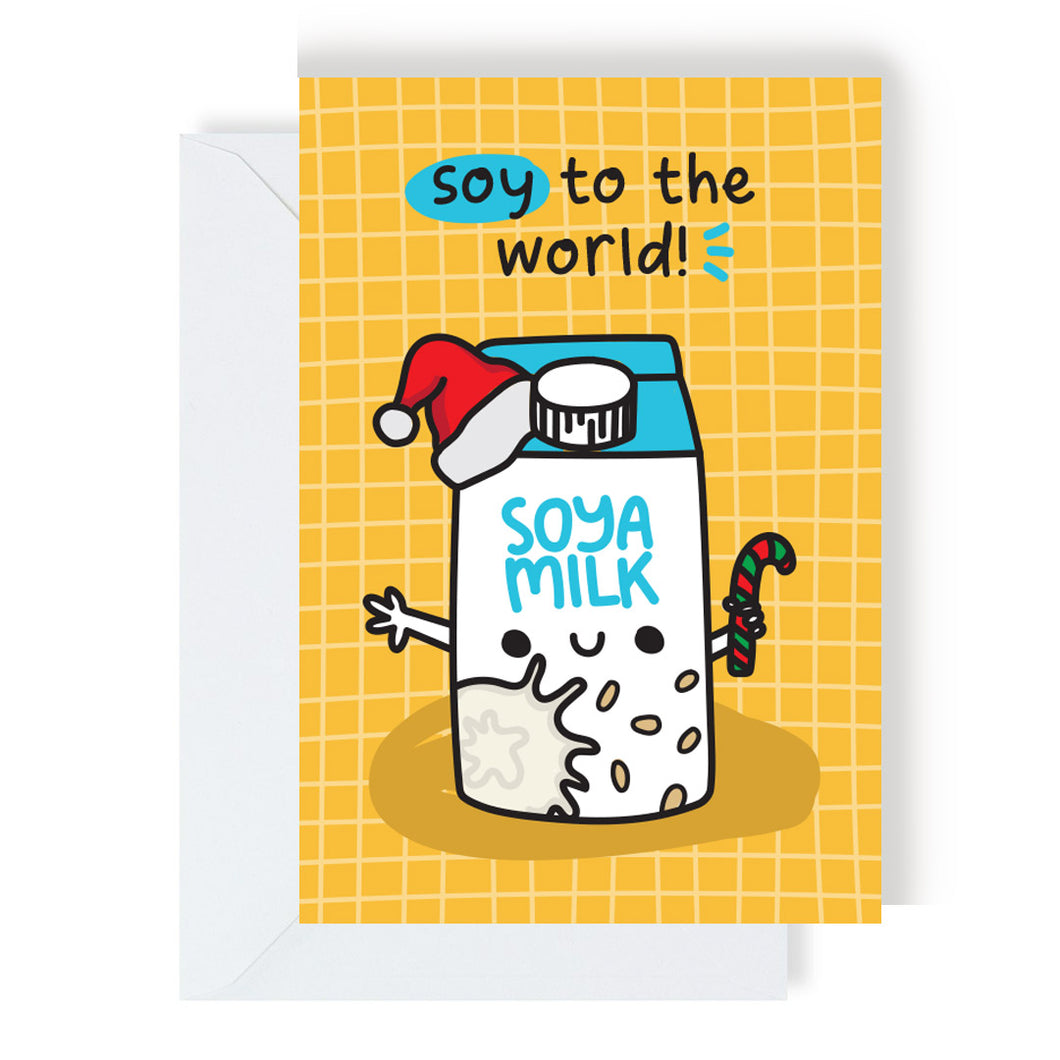 Christmas Card - Soy to the World - The Playful Indian