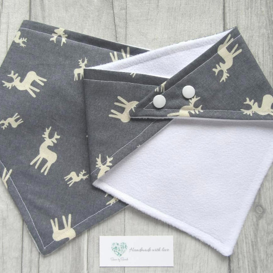 Deer Bandana Bib - Festive Reindeer baby bib - baby, toddler gift - Sewn by Sarah