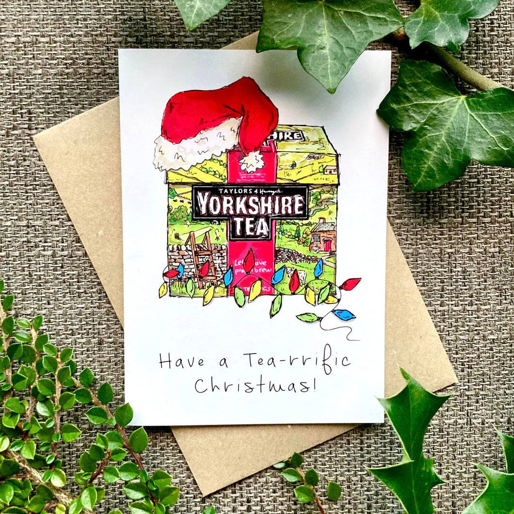 Have a Tea-riffic Christmas - Yorkshire Tea Greetings Card - HD Designs