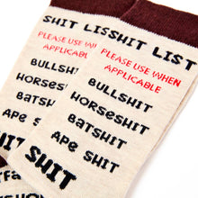 Load image into Gallery viewer, Sh*t List Socks - Unisex Sweary Socks - Urban Eccentric
