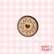 Load image into Gallery viewer, Wooden Pin - Jammie Dodger Wooden Pin Badge - Oodles &amp; Doodles
