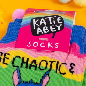 Be Chaotic and Unpredictable - Bat Socks - Katie Abey - Motivational gifts