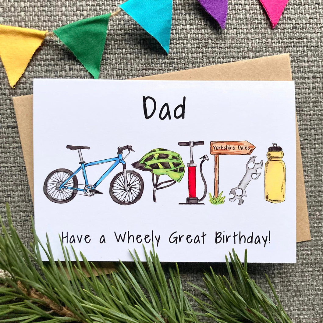 Dad Bike Birthday Card - Greetings Card - HD Designs