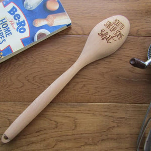 Wooden Spoon - Bout To Stir Up Some Sh*t - Laser Engraved Beech Wood Spoon - Fred & Bo