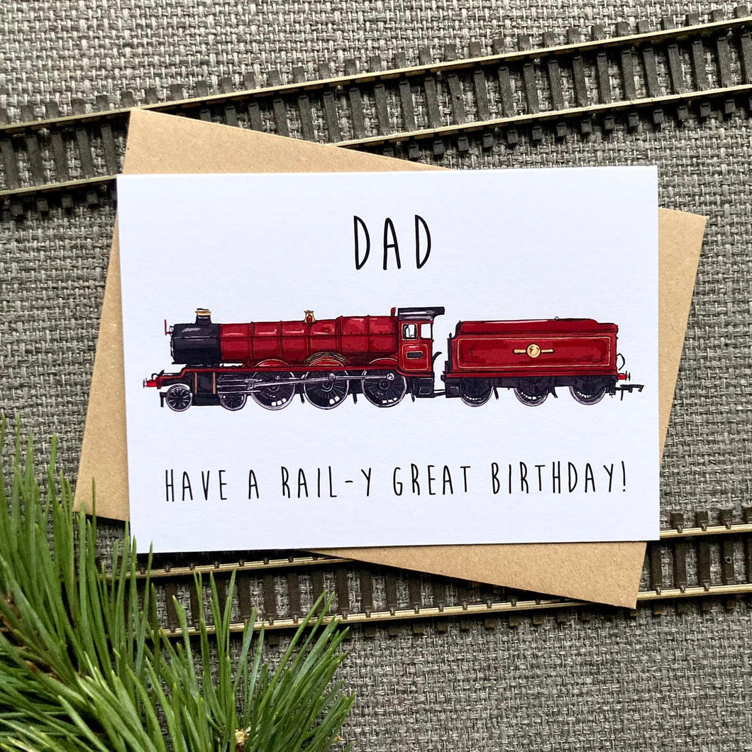 Dad Train Birthday Card - Greetings Card - HD Designs