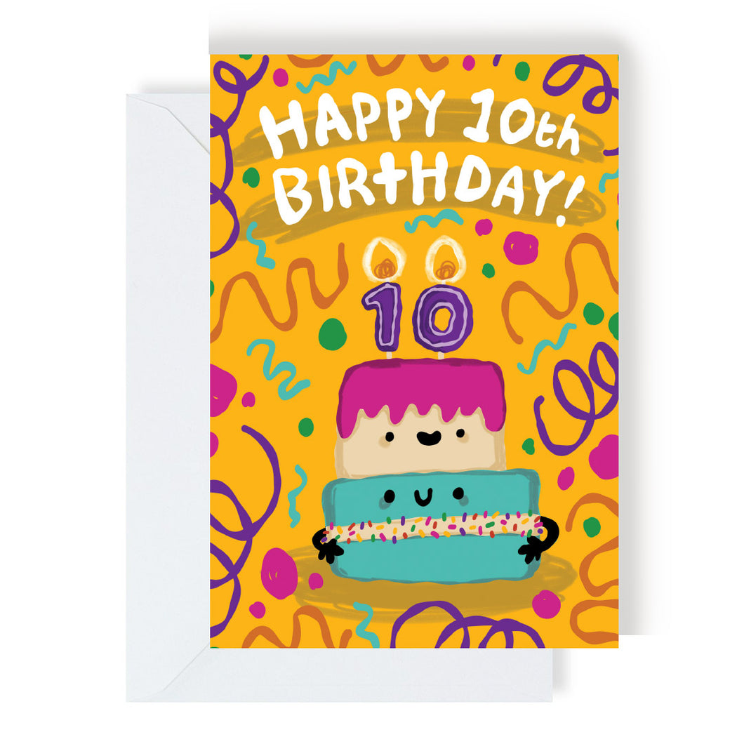 Kids Greetings Card - Happy 10th Birthday - The Playful Indian