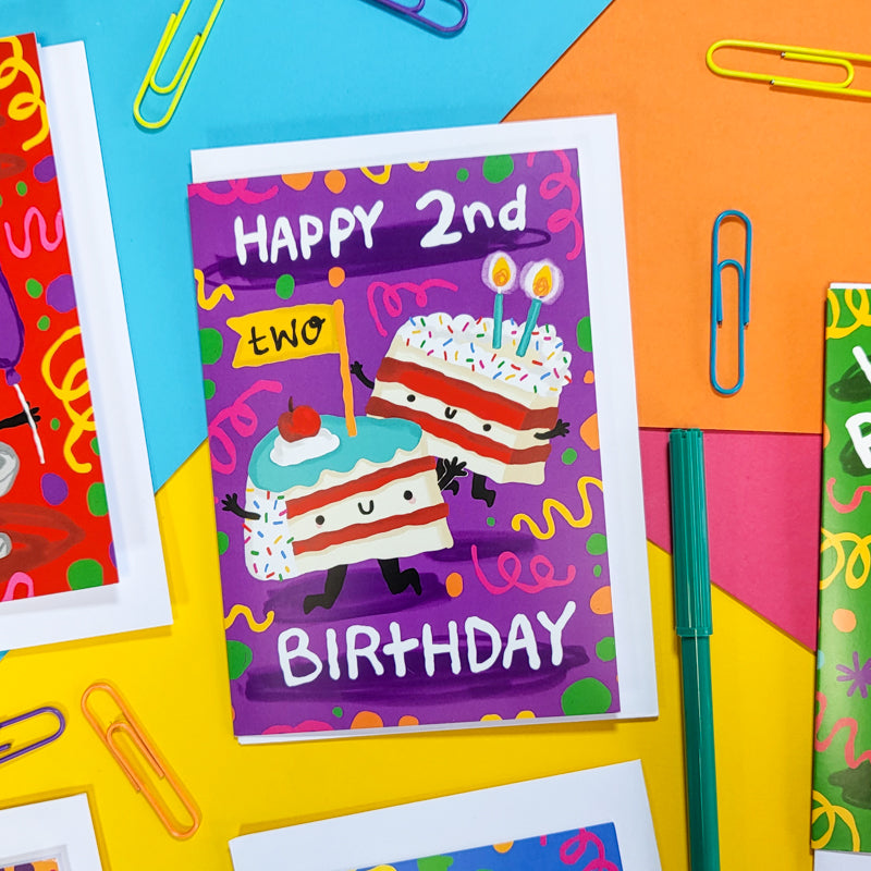 Greetings Card - Happy 2nd Birthday - The Playful Indian