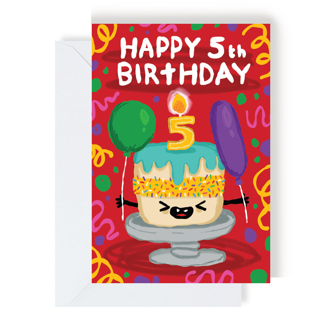 Kids Greetings Card - Happy 5th Birthday - The Playful Indian
